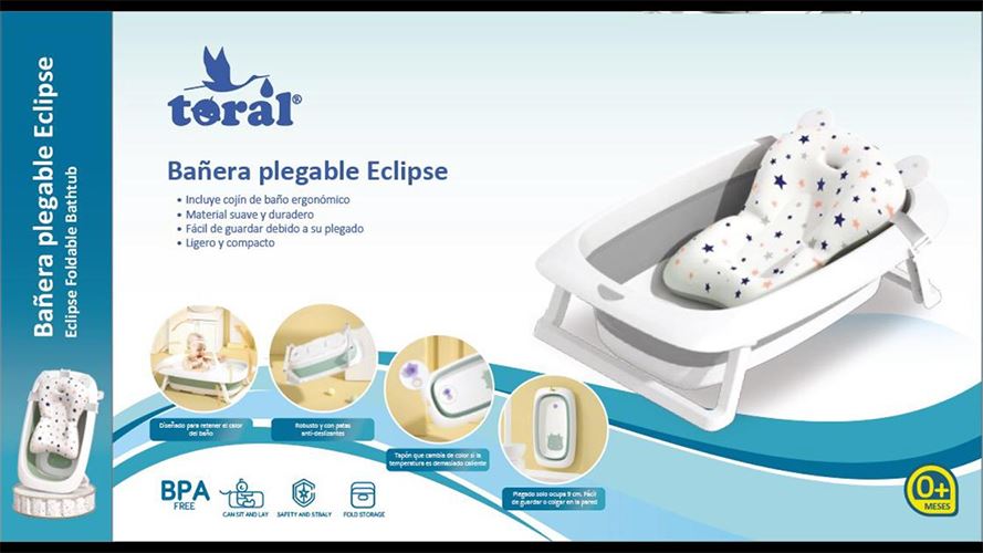 Bañera plegable con hamaca , soporte y desagüe